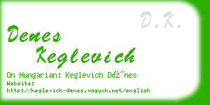 denes keglevich business card